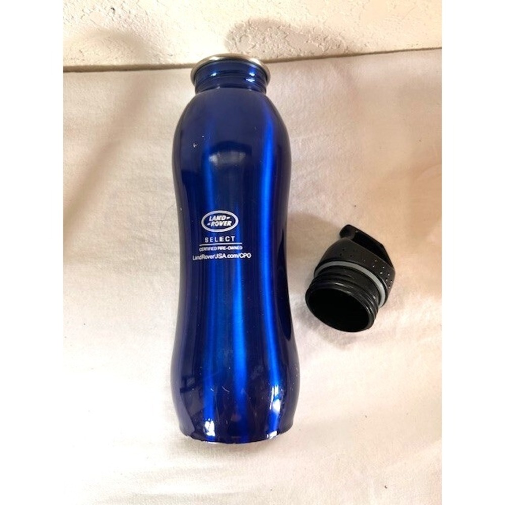 Vintage Land Rover Water Bottle Stainless Steel 11" Cold Vessel Royal Blue